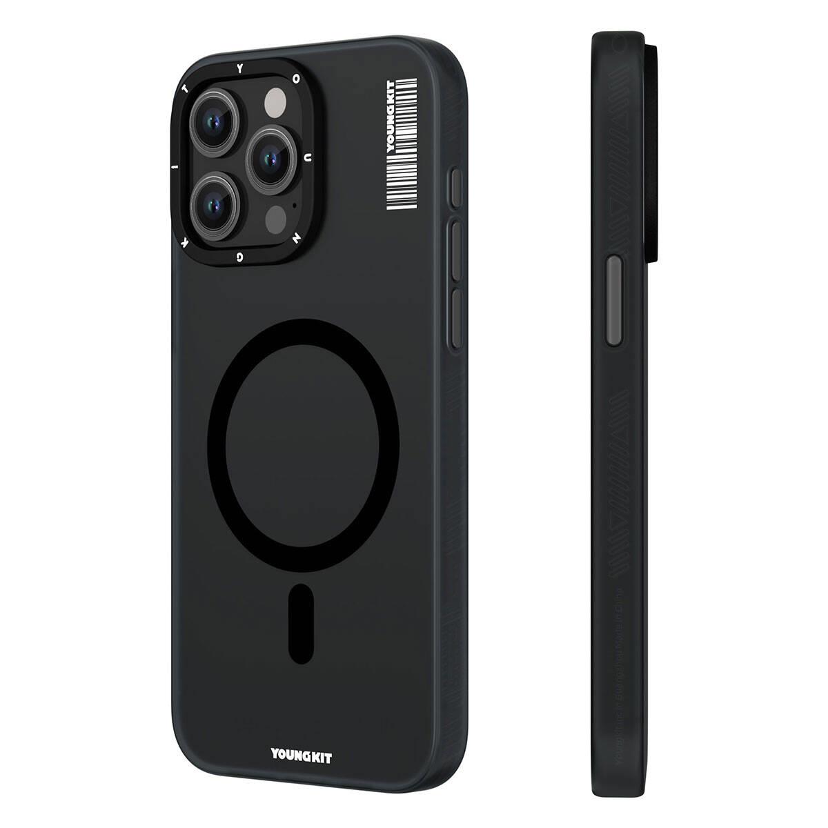 Apple iPhone 15 Pro Kılıf M-safe Şarj Özellikli Youngkit Hidden Sand Serisi Kapak