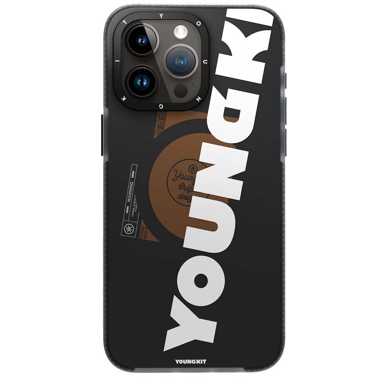 Apple iPhone 15 Pro Kılıf M-safe Şarj Özellikli Youngkit Binfen Serisi Yazı Temalı Kapak