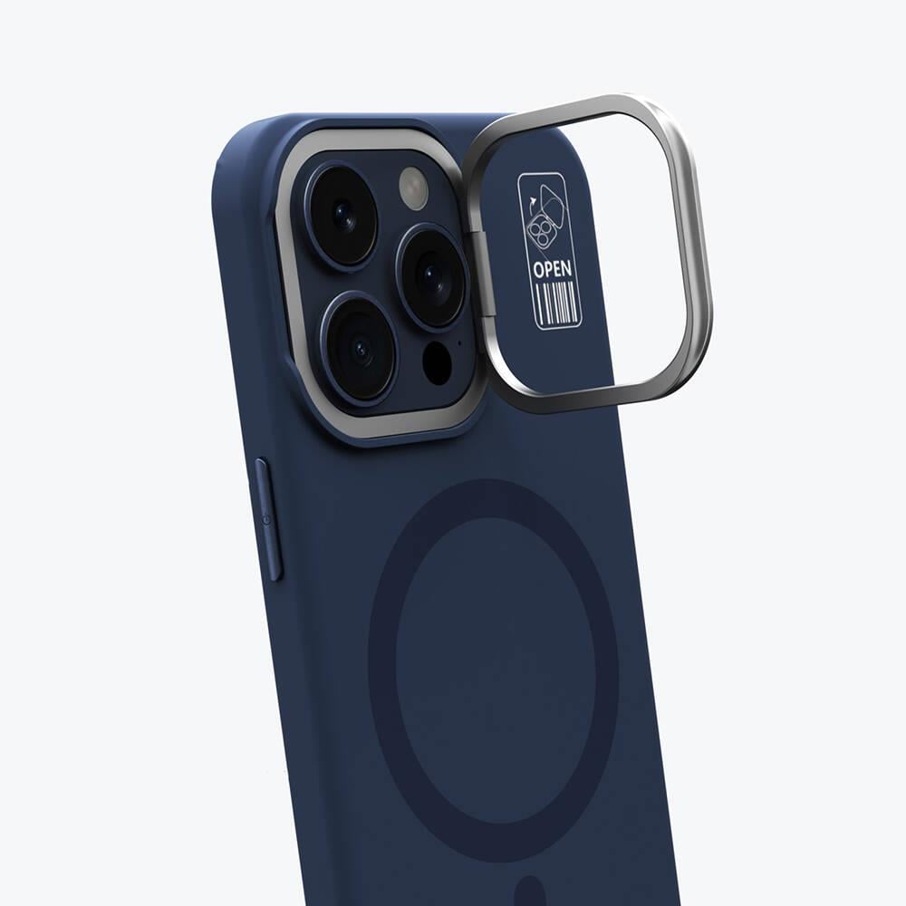 Apple iPhone 15 Pro Kılıf M-safe Şarj Özellikli Kamera Standlı Youngkit Bitty Cream Kapak