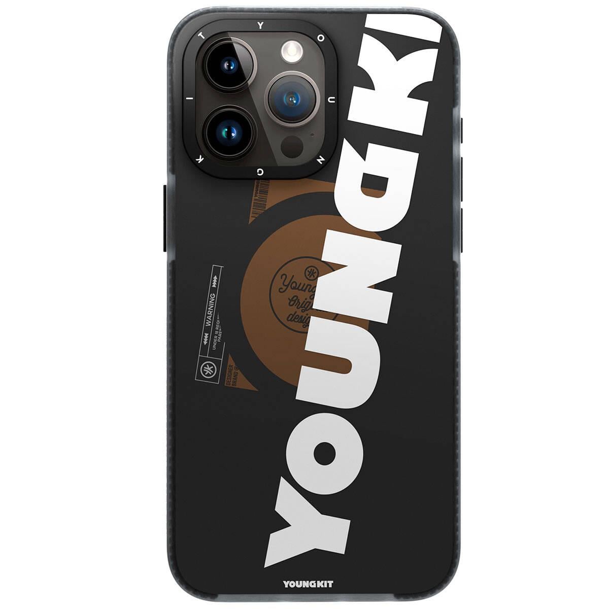 Apple iPhone 15 Pro Kılıf M-safe Şarj Özellikli Youngkit Binfen Serisi Yazı Temalı Kapak