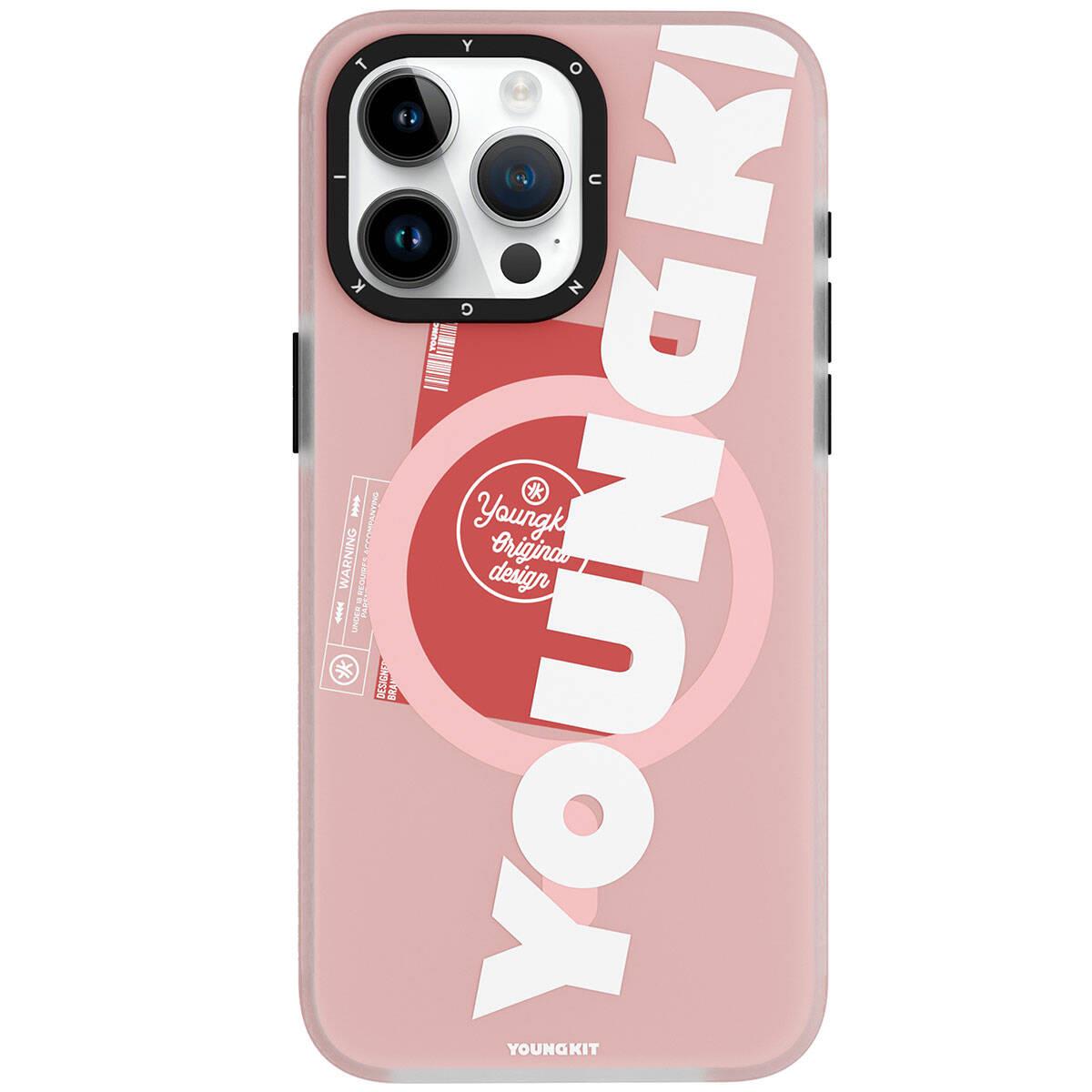 Apple iPhone 15 Pro Kılıf M-safe Şarj Özellikli Youngkit Binfen Serisi Yazı Temalı Kapak