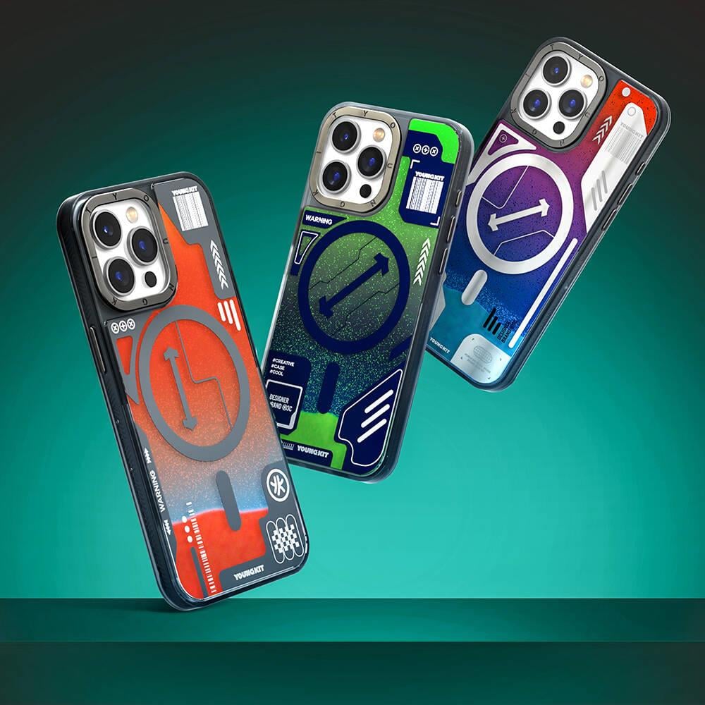 Apple iPhone 15 Pro Kılıf M-safe Şarj Özellikli YoungKit Galaxy Serisi Kapak