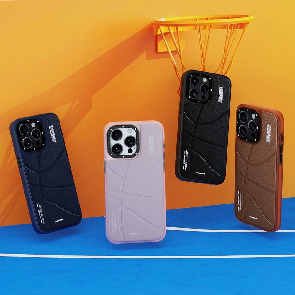 Apple iPhone 15 Pro Kılıf M-safe Şarj Özellikli Youngkit Backboard Serisi Leather Kapak