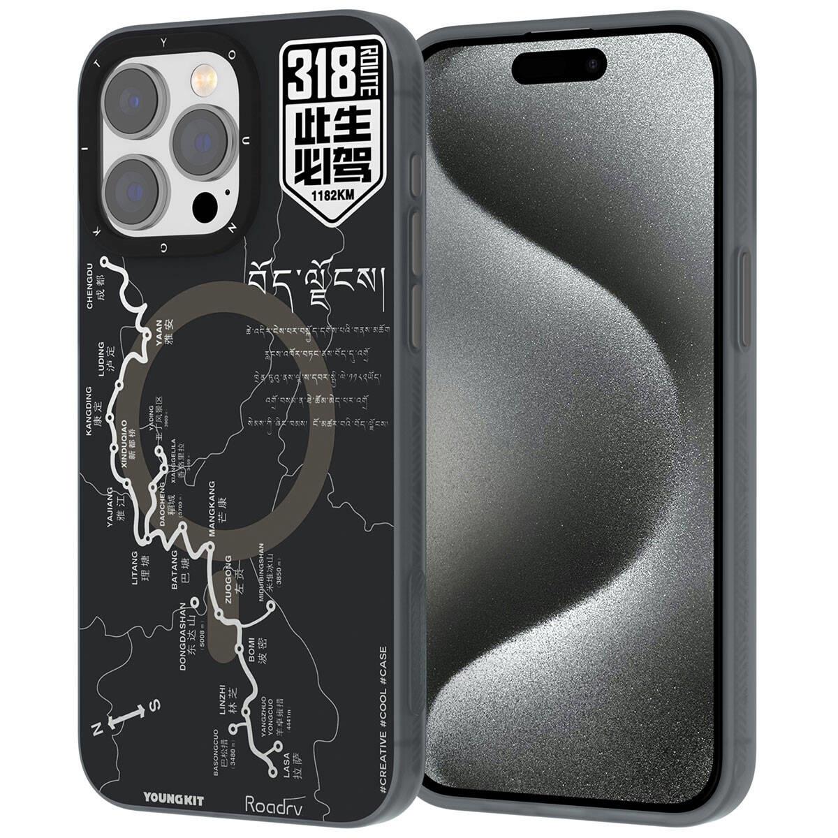 Apple iPhone 15 Pro Kılıf M-safe Şarj Özellikli Youngkit 318 Road Serisi Kapak