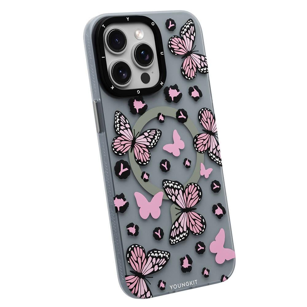Apple iPhone 15 Pro Kılıf M-safe Şarj Özellikli Youngkit Colored Sand Serisi Kapak
