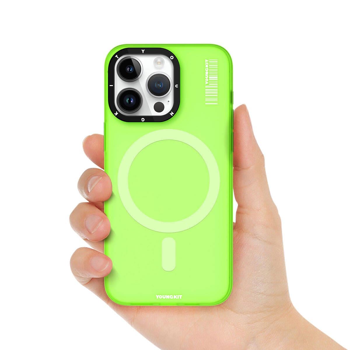 Apple iPhone 15 Pro Kılıf M-safe Şarj Özellikli Youngkit Hidden Sand Serisi Kapak