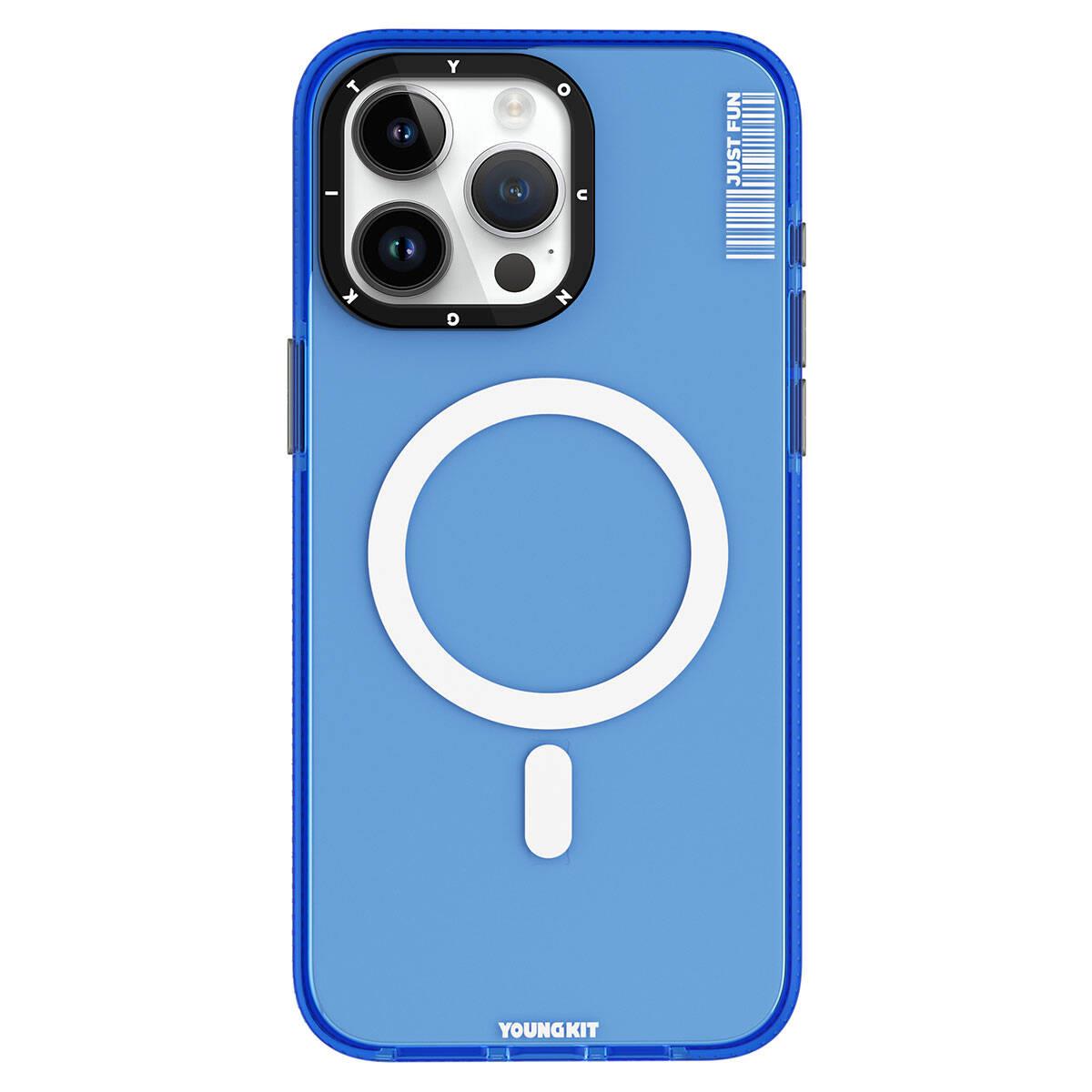 Apple iPhone 15 Pro Kılıf M-safe Şarj Özellikli YoungKit Crystal Color Serisi Kapak