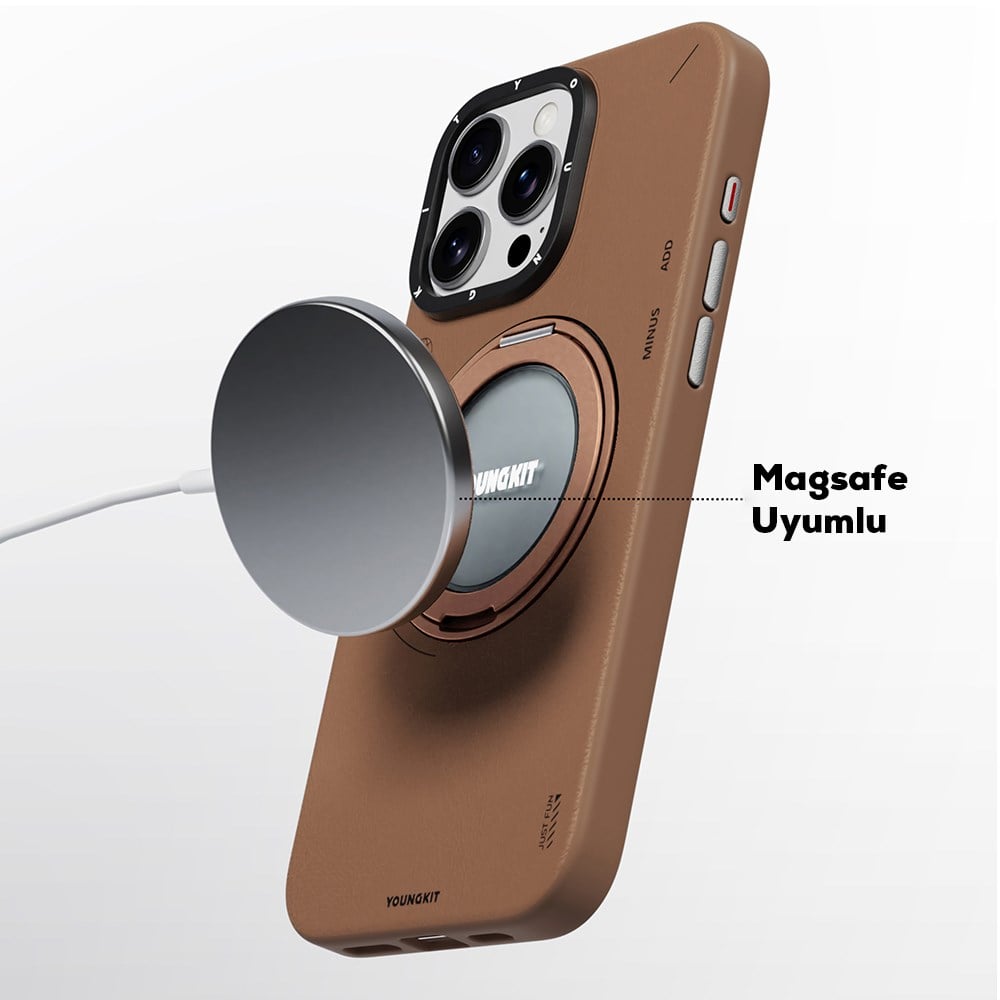 Apple iPhone 15 Pro Kılıf M-safe Şarj Özellikli Youngkit Colored Sand Serisi Kapak