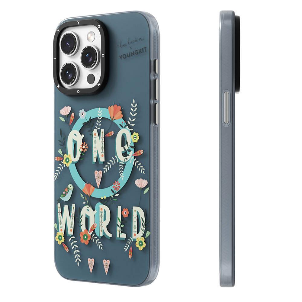 Apple iPhone 15 Pro Kılıf M-safe Şarj Özellikli Bee Brown Tasarımlı Youngkit Colorful Life Serisi Kapak