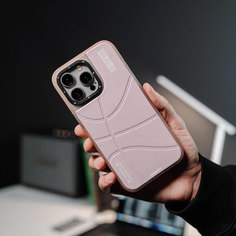 Apple iPhone 15 Pro Kılıf M-safe Şarj Özellikli Youngkit Backboard Serisi Leather Kapak