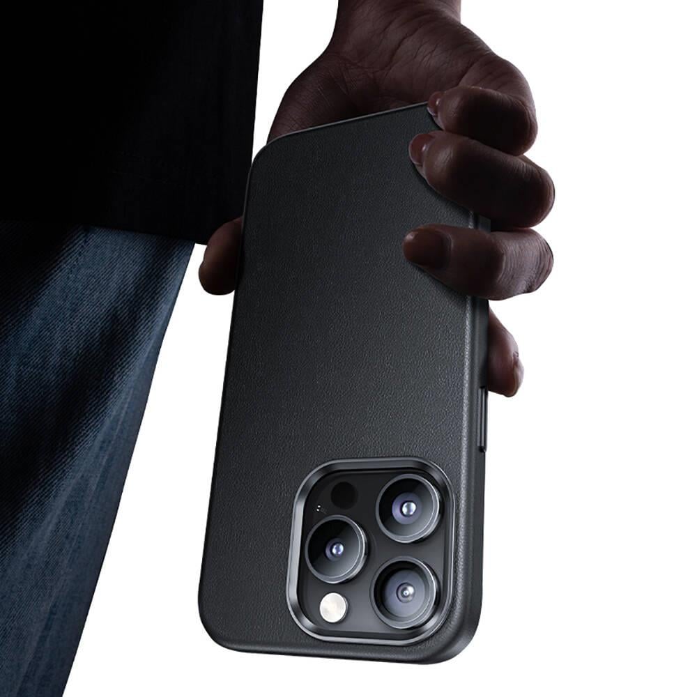 Apple iPhone 15 Pro Kılıf M-safe Şarj Özellikli Benks Vintage Leather Kapak