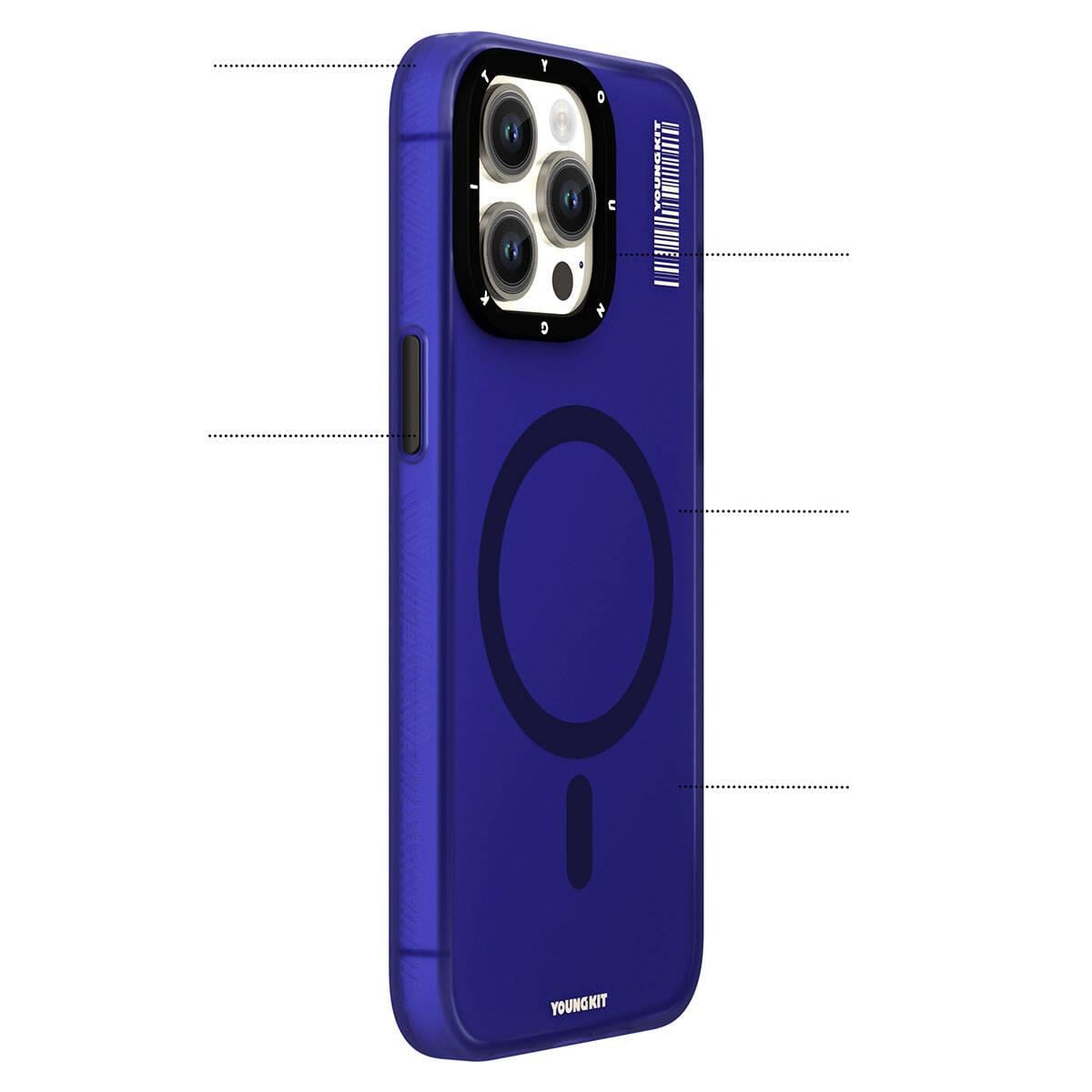 Apple iPhone 15 Pro Kılıf M-safe Şarj Özellikli Youngkit Hidden Sand Serisi Kapak