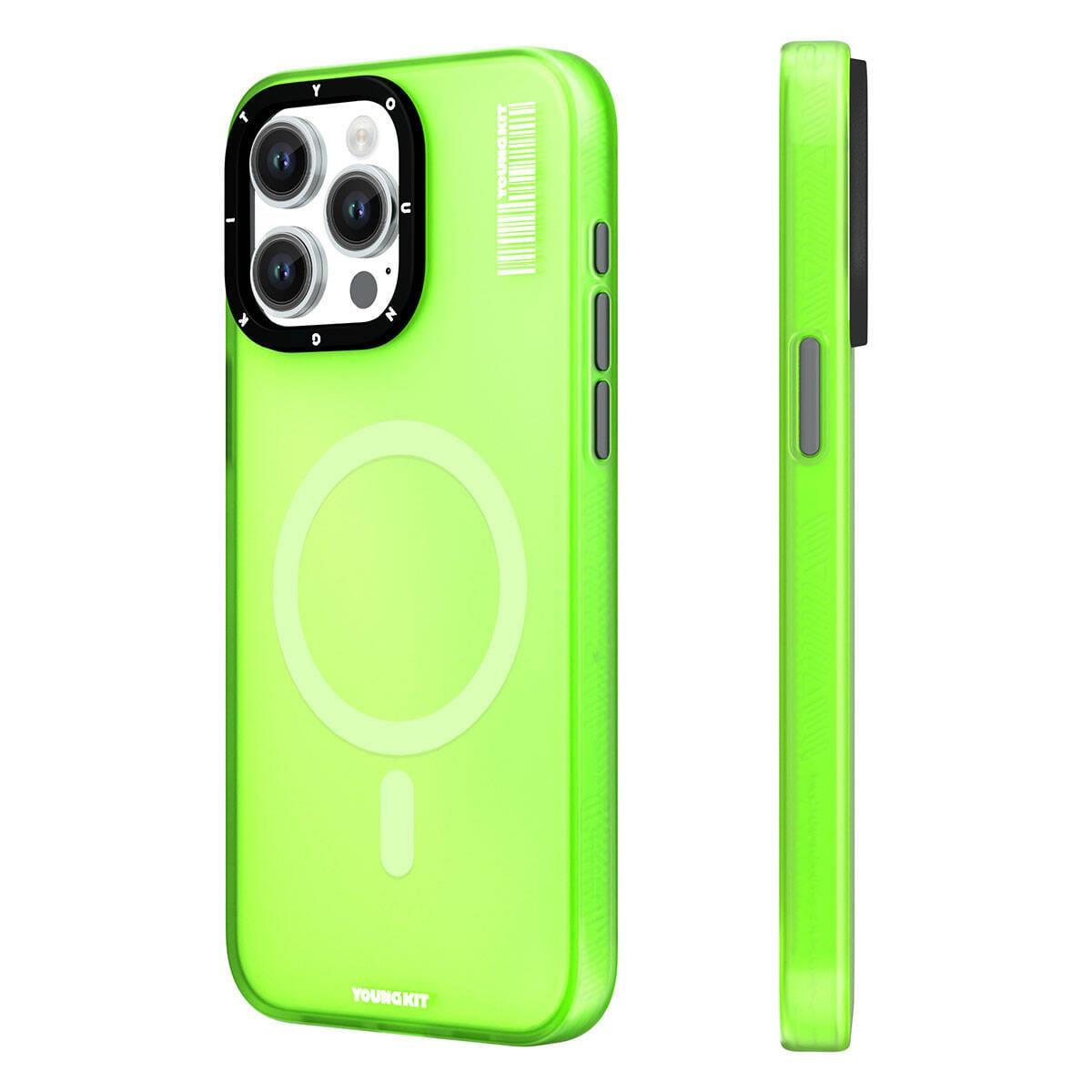 Apple iPhone 15 Pro Kılıf M-safe Şarj Özellikli Youngkit Hidden Sand Serisi Kapak