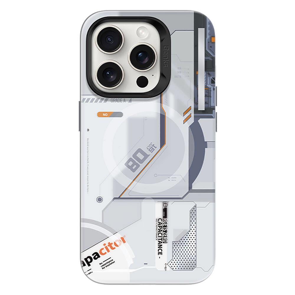Apple iPhone 15 Pro Kılıf M-safe Şarj Özellikli Mekanik Tasarımlı Benks Perspective Serisi Kapak