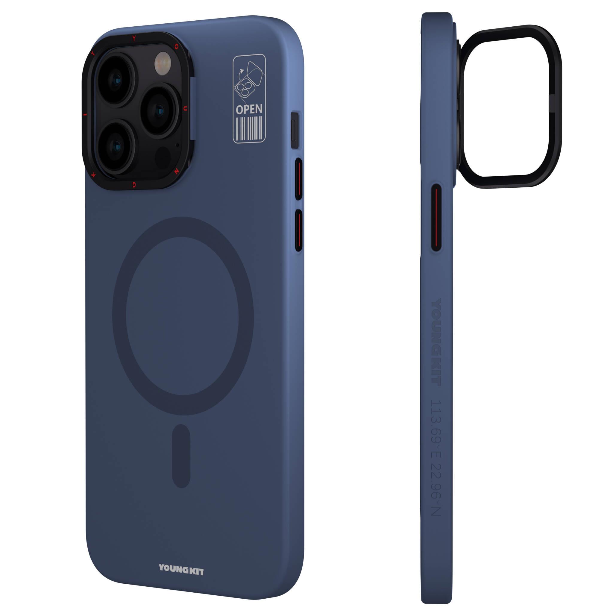 Apple iPhone 15 Pro Kılıf M-safe Şarj Özellikli Standlı YoungKit Hermit Bracket Serisi Kapak