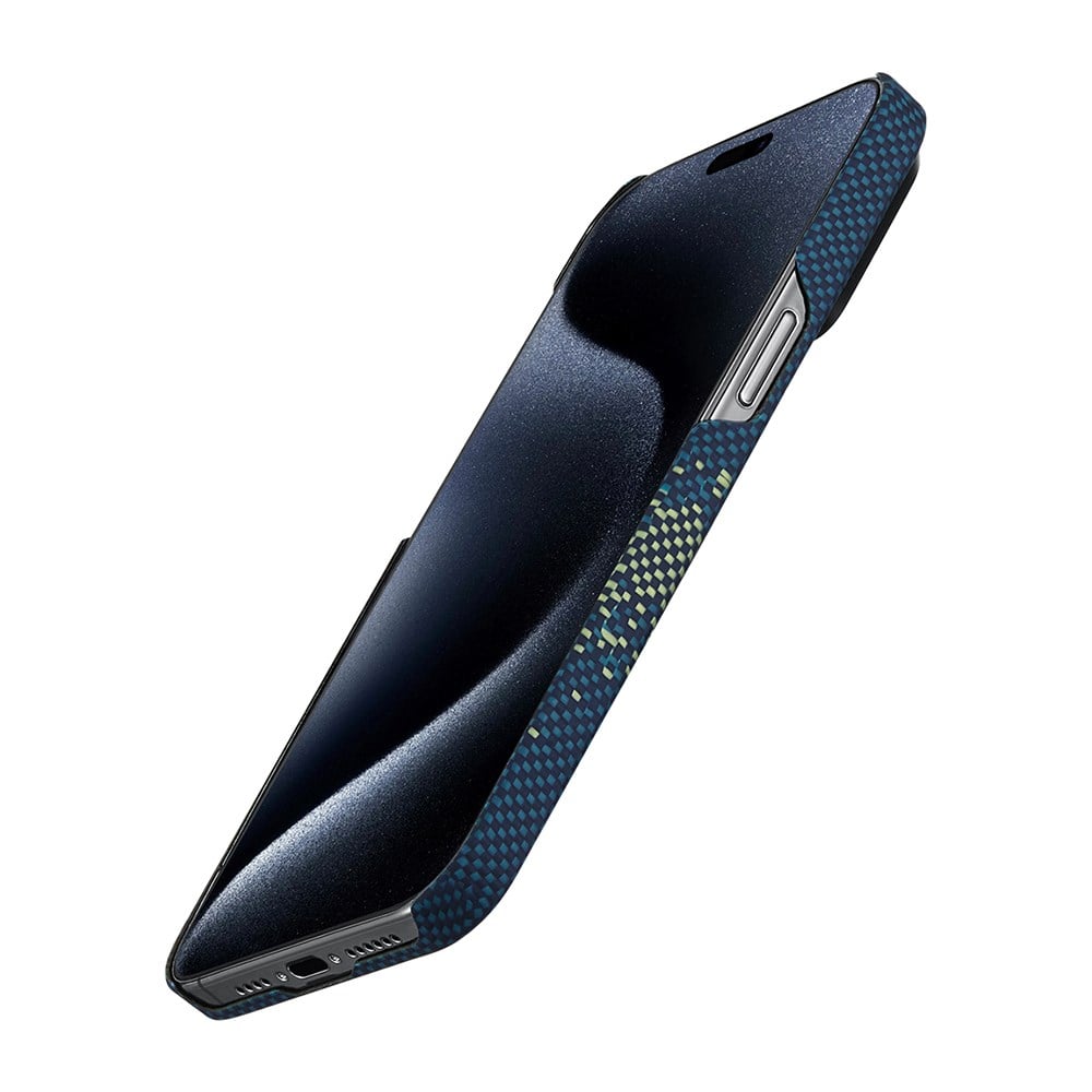 Apple iPhone 15 Pro Kılıf M-safe Şarj Özellikli Karbon Fiber Görünümlü Zore Antina Kapak