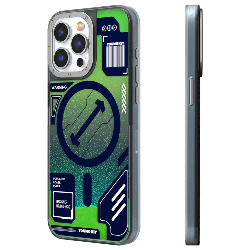 Apple iPhone 15 Pro Kılıf M-safe Şarj Özellikli YoungKit Galaxy Serisi Kapak