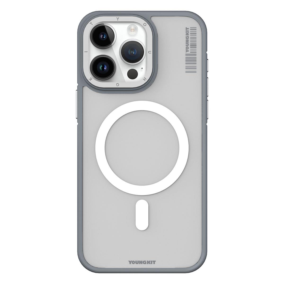 Apple iPhone 15 Pro Kılıf M-safe Şarj Özellikli Youngkit Rock Sand Serisi Kapak