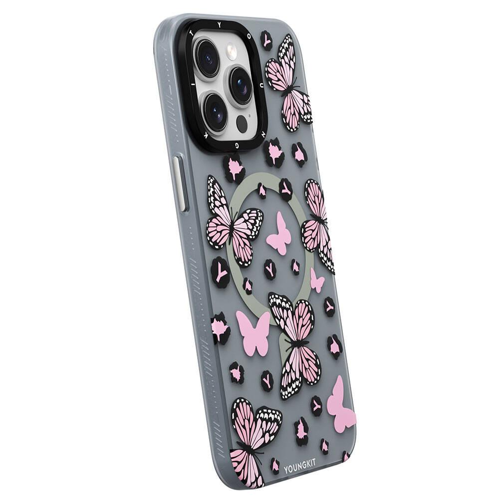 Apple iPhone 15 Pro Kılıf M-safe Şarj Özellikli Standlı Zore M-safe Klon Lensli Kapak