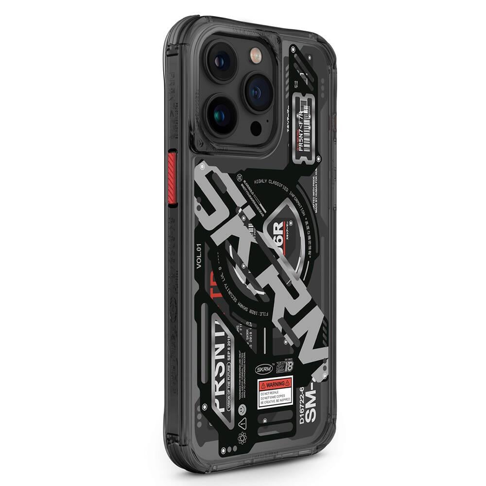 Apple iPhone 15 Pro Kılıf M-safe Şarj Özellikli Katmanlı Makine Temalı SkinArma Ekho Kapak