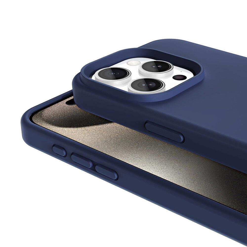 Apple iPhone 15 Pro Kılıf M-safe Şarj Özellikli Sıvı Teknolojili Silinebilir Sert Zore Kivi Kapak