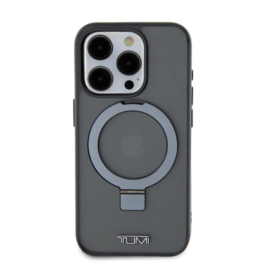 Apple iPhone 15 Pro Kılıf TUMI Orjinal Lisanslı M-safe Şarj Özellikli PC TPU Metal Logolu Ring Standlı Kapak
