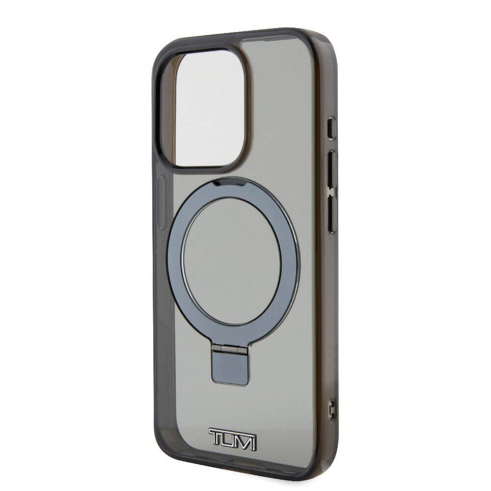 Apple iPhone 15 Pro Kılıf TUMI Orjinal Lisanslı M-safe Şarj Özellikli PC TPU Metal Logolu Ring Standlı Kapak
