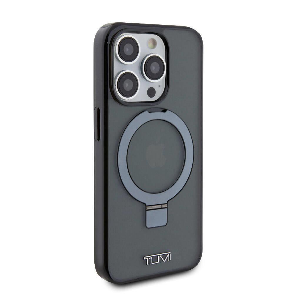 Apple iPhone 15 Pro Kılıf TUMI Orjinal Lisanslı M-safe Şarj Özellikli PC TPU Metal Logolu Ring Standlı Kapak