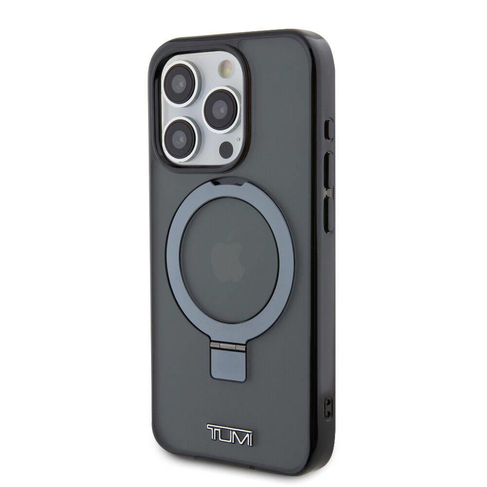 Apple iPhone 15 Pro Kılıf TUMI Orjinal Lisanslı M-safe Şarj Özellikli PC TPU Metal Logolu Ring Standlı Kapak
