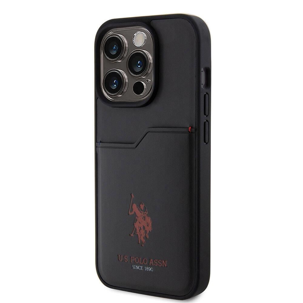 Apple iPhone 15 Pro Kılıf U.S. Polo Assn. Orjinal Lisanslı Baskı Logolu PU Kartlıklı Kapak