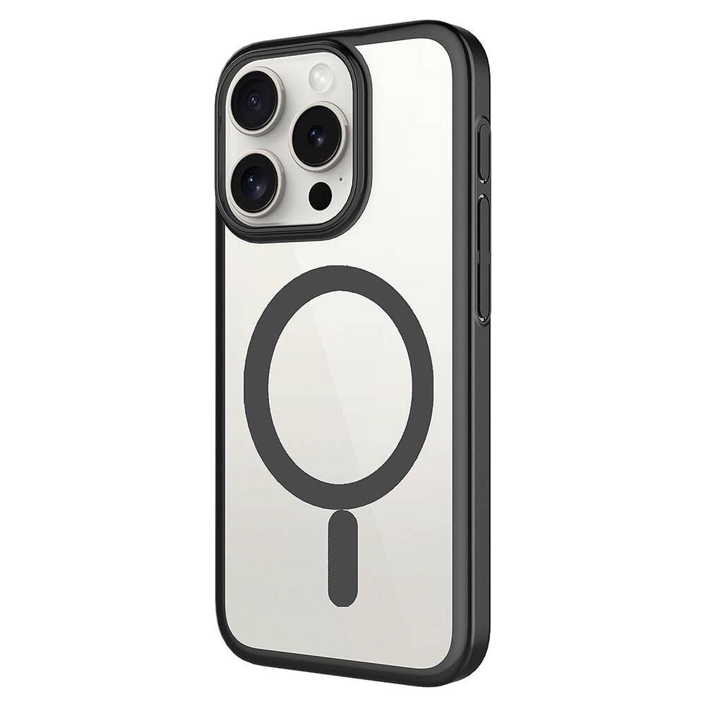 Apple iPhone 15 Pro Kılıf Wireless Şarj Özellikli Sert PC Zore Mat Riksos M-safe Kapak