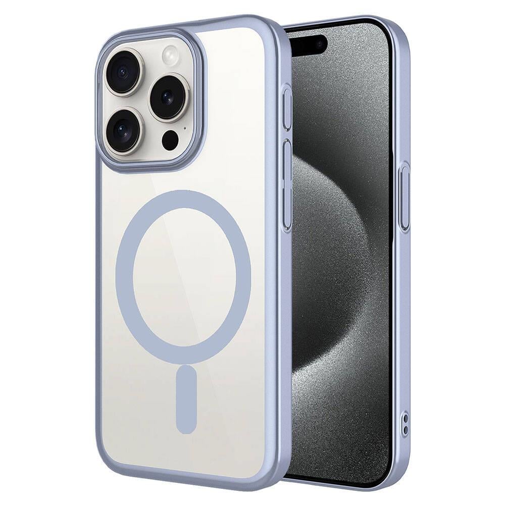 Apple iPhone 15 Pro Kılıf Wireless Şarj Özellikli Sert PC Zore Mat Riksos M-safe Kapak
