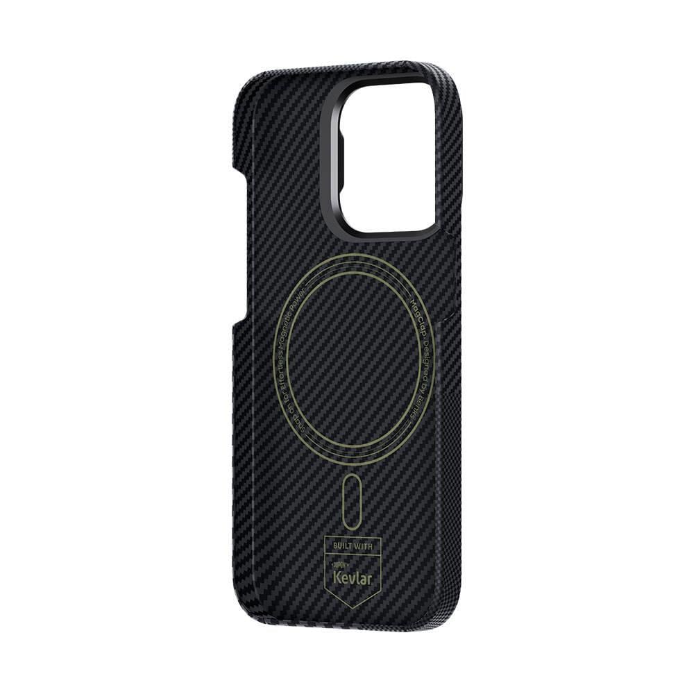 Apple iPhone 15 Pro M-safe Şarj Özellikli Karbon Fiber Benks Montage ArmorAir Kevlar Kapak