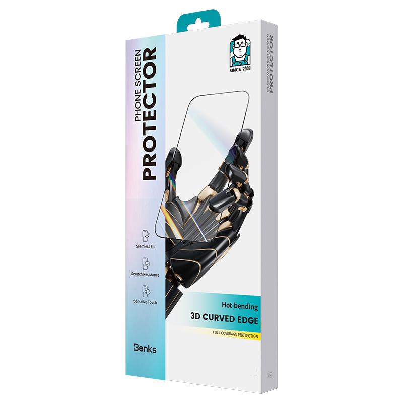 Apple iPhone 15 Pro Max Benks Arc Shield 3D Eğimli HD Parmak İzi Dirençli Ekran Koruyucu