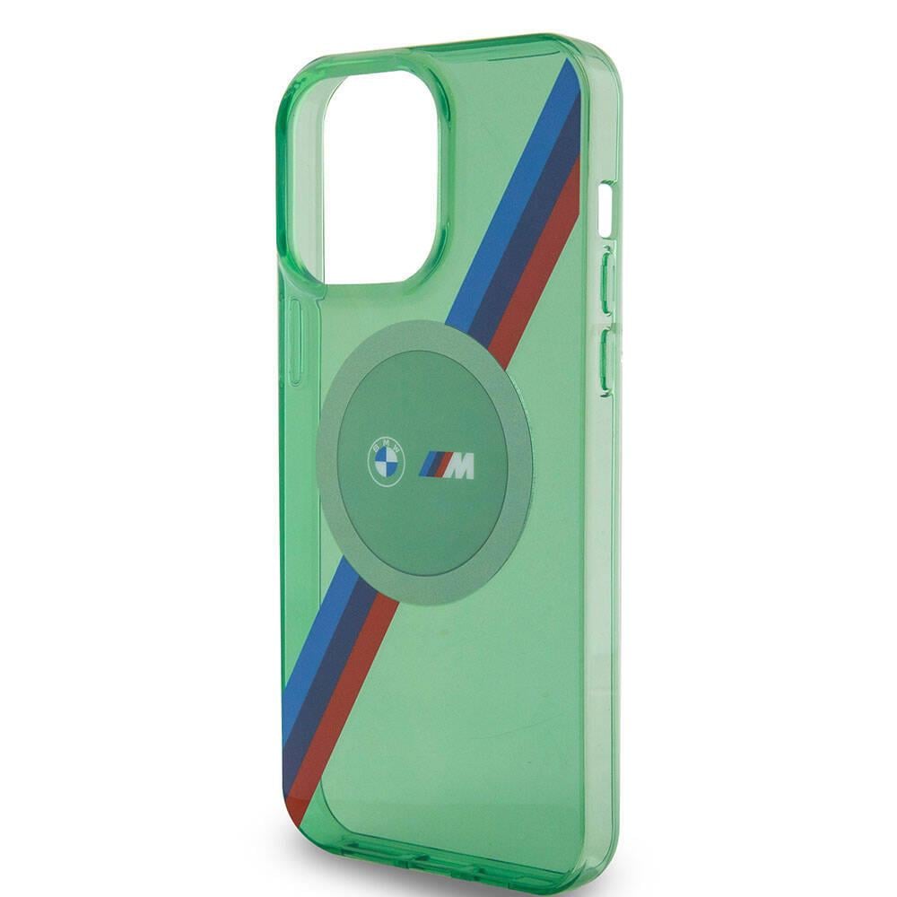 Apple iPhone 15 Pro Max Kılıf BMW M-safe Şarj Özellikli Transparan Tricolor Stripes Orjinal Lisanslı Kapak