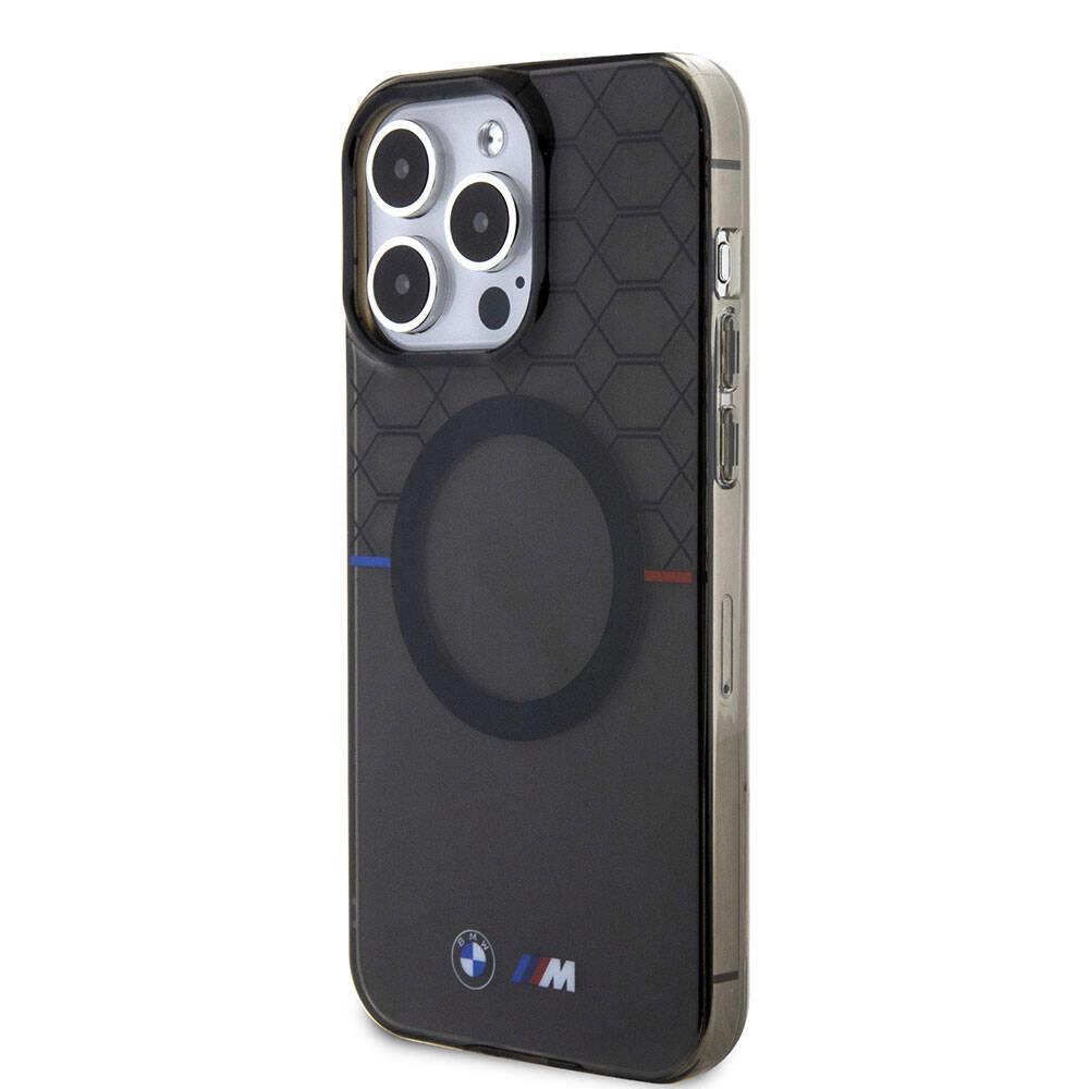 Apple iPhone 15 Pro Max Kılıf BMW M-safe Şarj Özellikli Transparan M Dizayn Orjinal Lisanslı Kapak