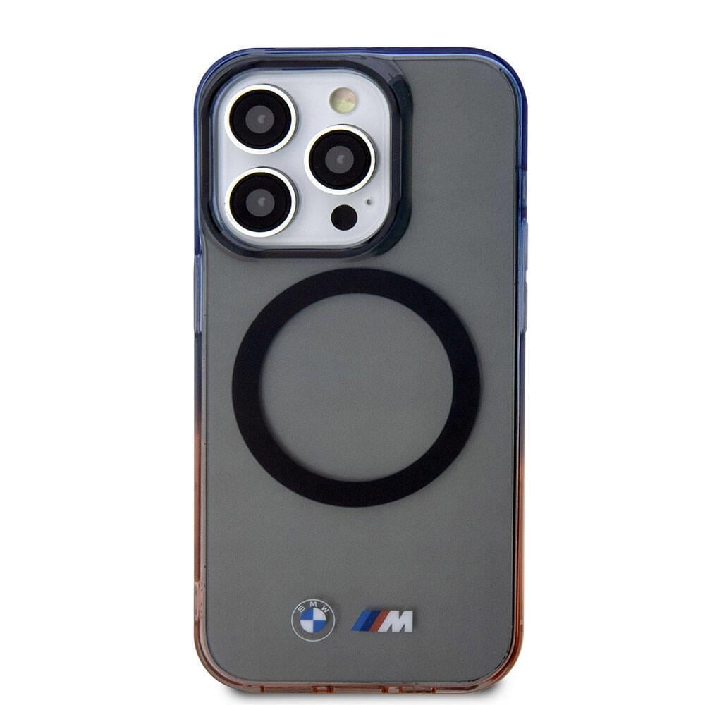 Apple iPhone 15 Pro Max Kılıf BMW M-safe Şarj Özellikli Transparan Renkli Çerçeveli Orjinal Lisanslı Kapak