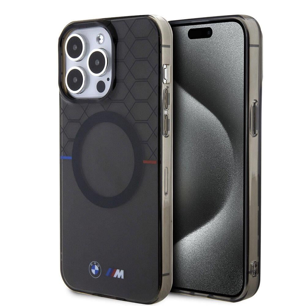 Apple iPhone 15 Pro Max Kılıf BMW M-safe Şarj Özellikli Transparan M Dizayn Orjinal Lisanslı Kapak
