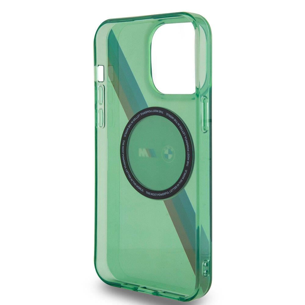 Apple iPhone 15 Pro Max Kılıf BMW M-safe Şarj Özellikli Transparan Tricolor Stripes Orjinal Lisanslı Kapak