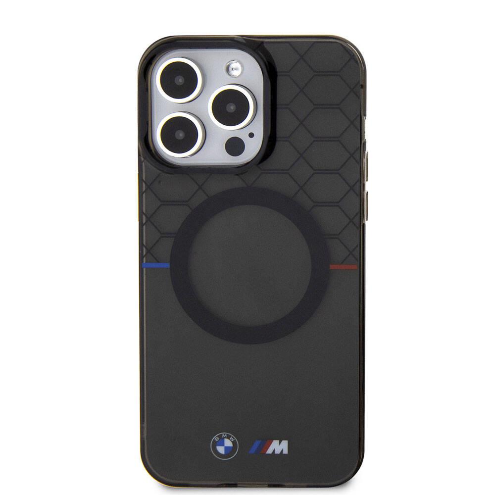 Apple iPhone 15 Pro Max Kılıf BMW M-safe Şarj Özellikli Transparan M Dizayn Orjinal Lisanslı Kapak