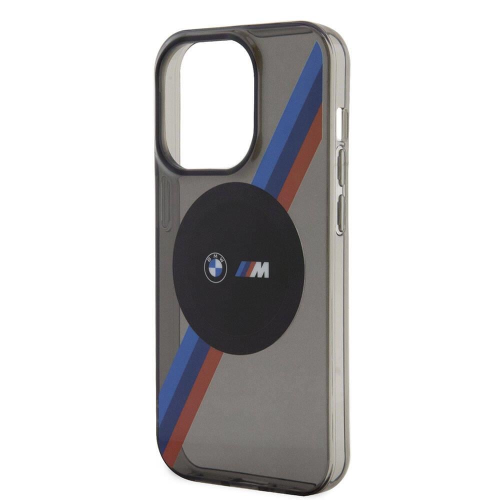 Apple iPhone 15 Pro Max Kılıf BMW M-safe Şarj Özellikli Transparan Tricolor Stripes Orjinal Lisanslı Kapak