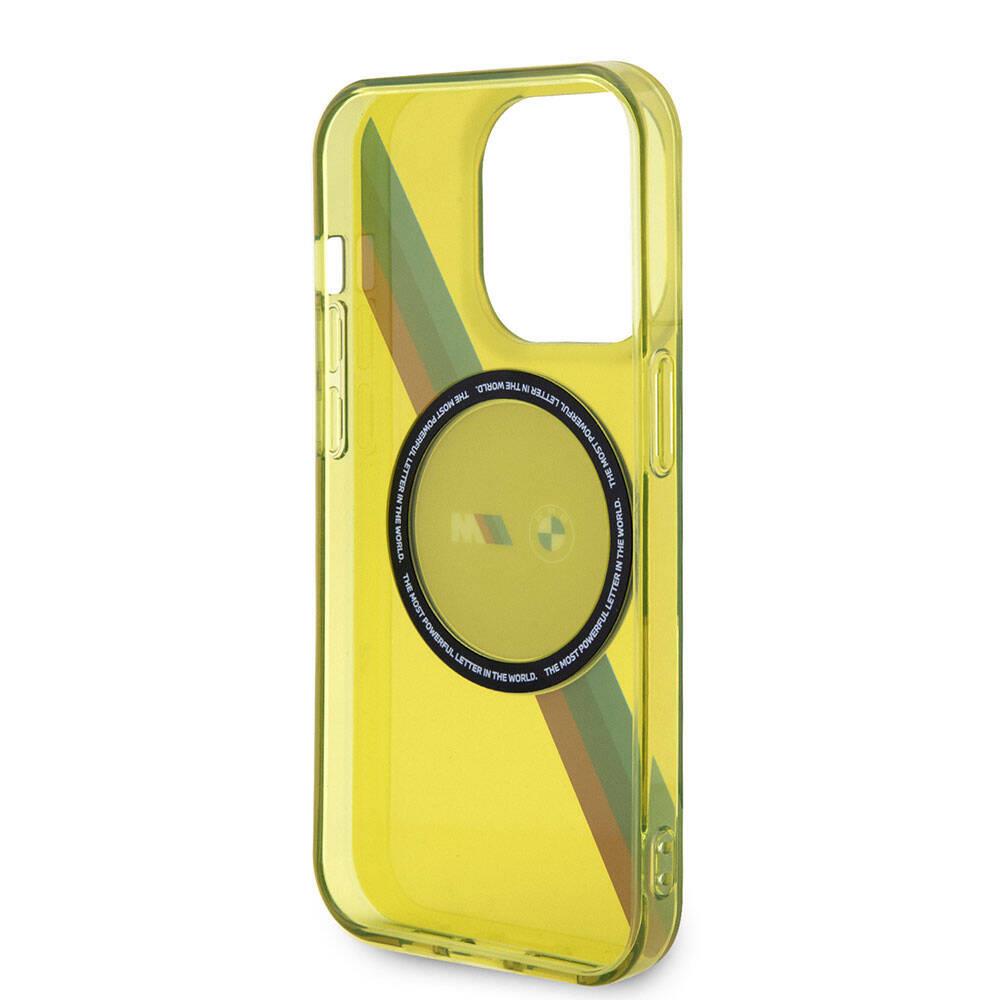 Apple iPhone 15 Pro Max Kılıf BMW M-safe Şarj Özellikli Transparan Tricolor Stripes Orjinal Lisanslı Kapak