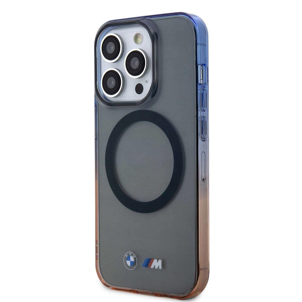 Apple iPhone 15 Pro Max Kılıf BMW M-safe Şarj Özellikli Transparan Renkli Çerçeveli Orjinal Lisanslı Kapak
