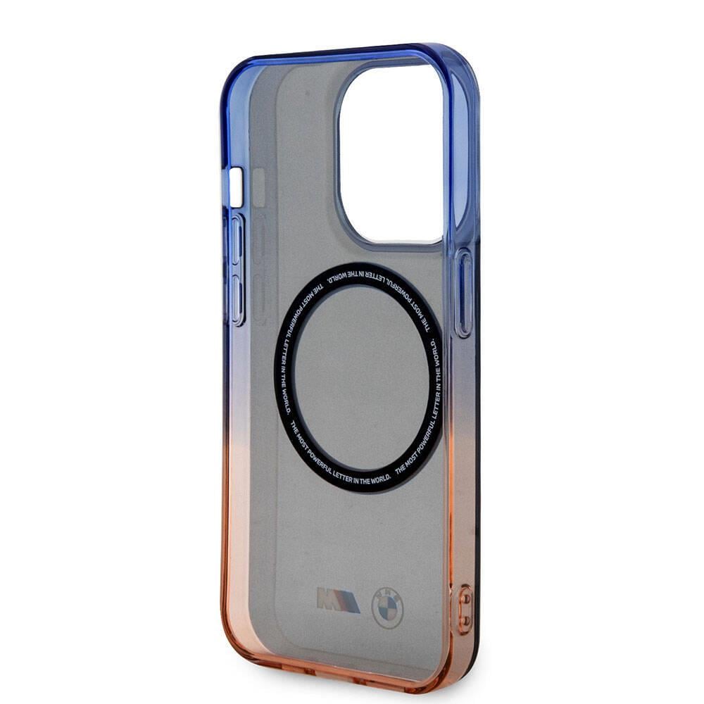 Apple iPhone 15 Pro Max Kılıf BMW M-safe Şarj Özellikli Transparan Renkli Çerçeveli Orjinal Lisanslı Kapak