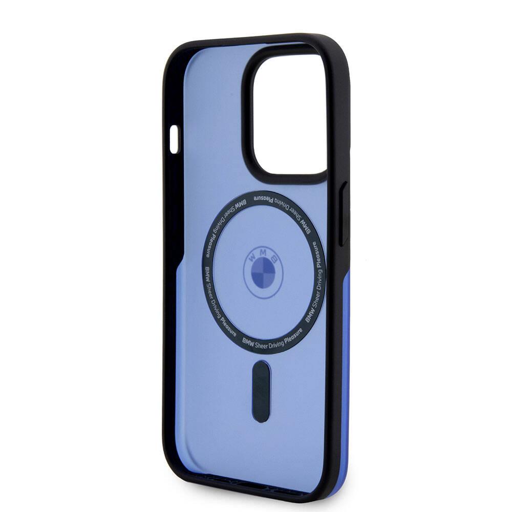 Apple iPhone 15 Pro Max Kılıf BMW Orjinal Lisanslı M-safe Şarj Özellikli IML Baskı Logolu Buzlu Mat Kapak