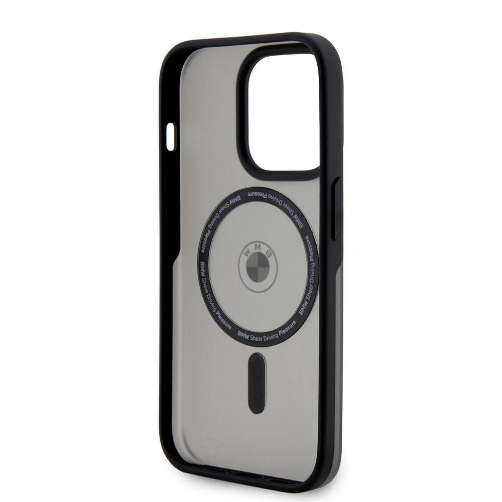 Apple iPhone 15 Pro Max Kılıf BMW Orjinal Lisanslı M-safe Şarj Özellikli IML Baskı Logolu Buzlu Mat Kapak