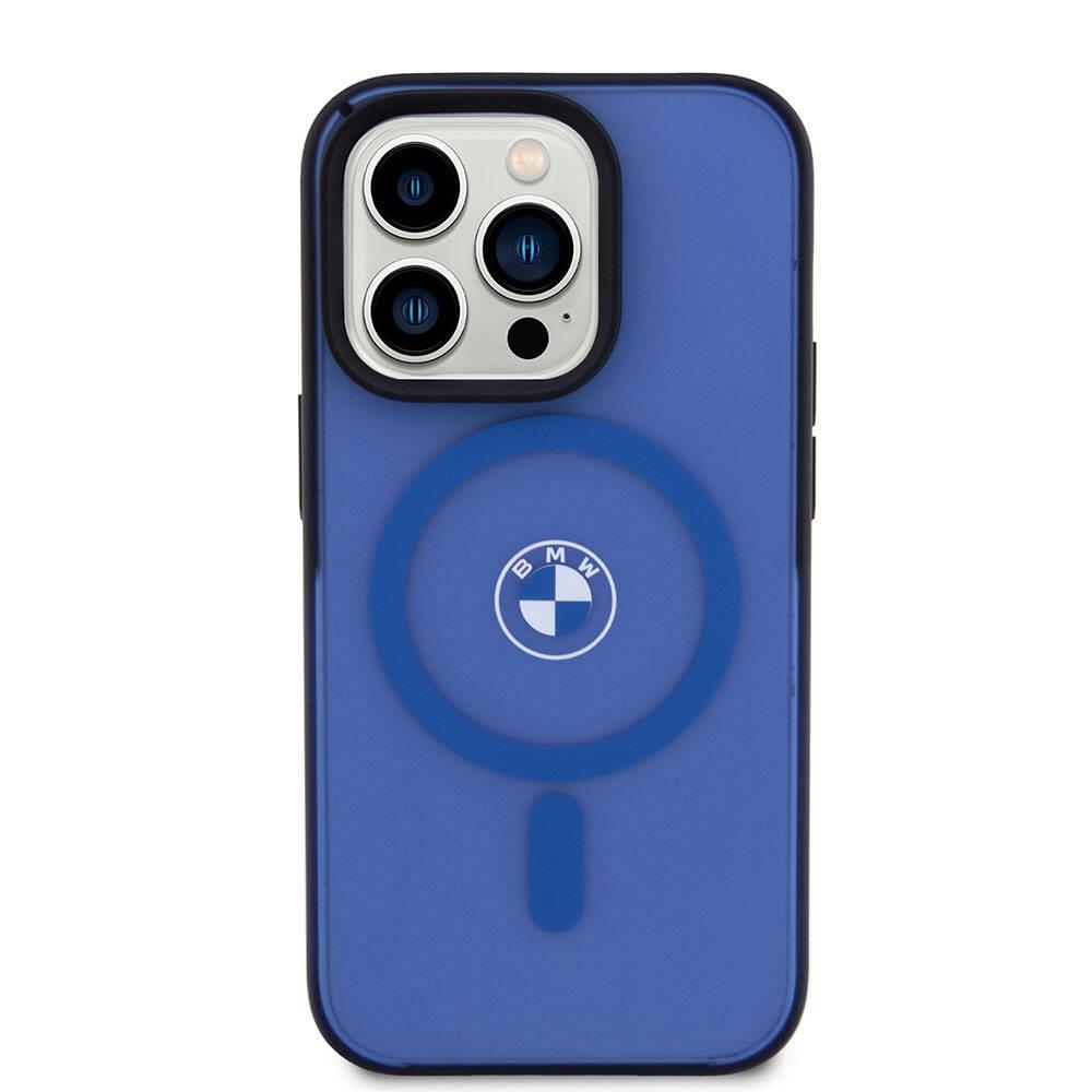 Apple iPhone 15 Pro Max Kılıf BMW Orjinal Lisanslı M-safe Şarj Özellikli IML Baskı Logolu Buzlu Mat Kapak