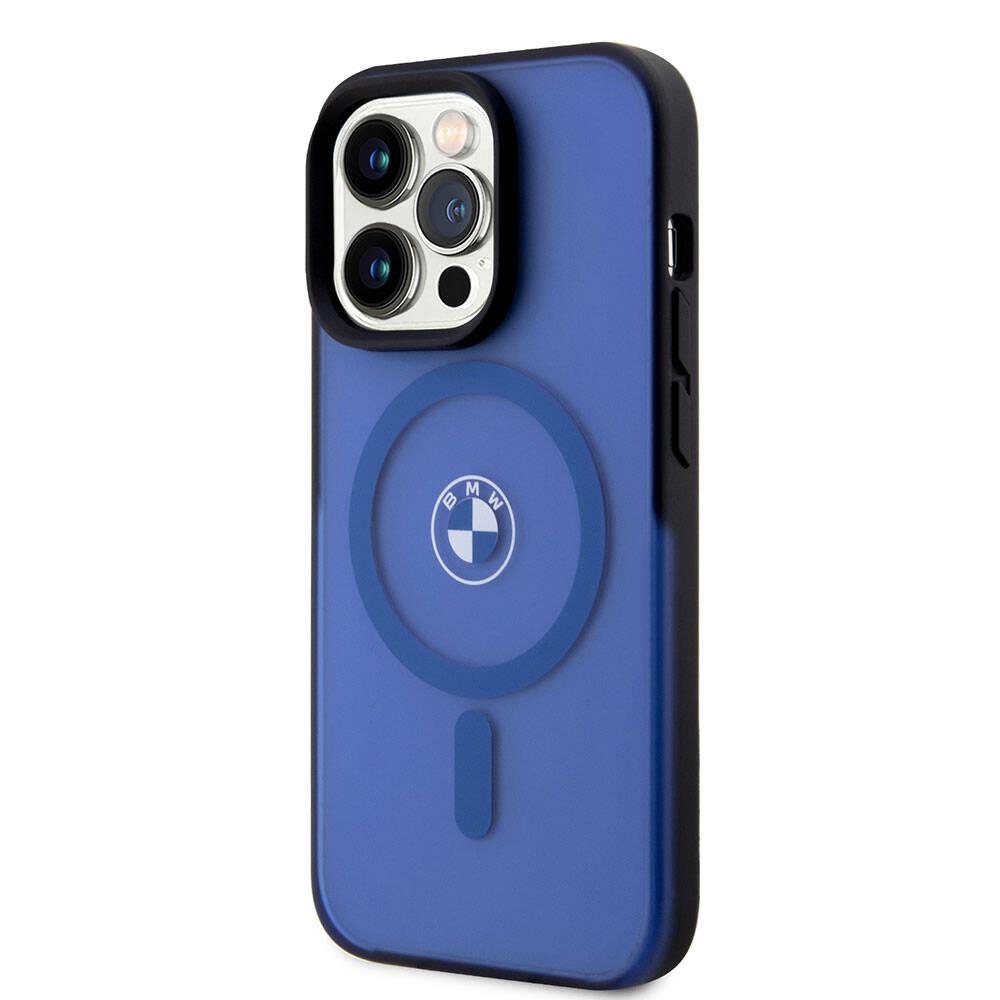 Apple iPhone 15 Pro Max Kılıf BMW Orjinal Lisanslı M-safe Şarj Özellikli IML Baskı Logolu Buzlu Mat Kapak