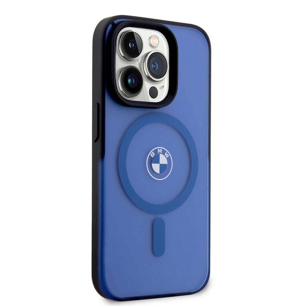 Apple iPhone 15 Pro Max Kılıf BMW Orjinal Lisanslı M-safe Şarj Özellikli IML Baskı Logolu Buzlu Mat Kapak