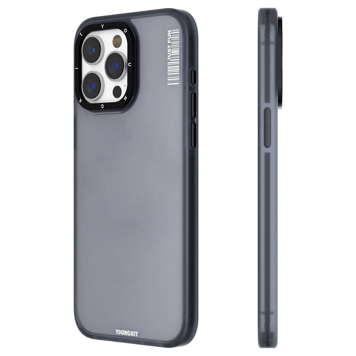 Apple iPhone 15 Pro Max Kılıf Buzlu Mat Tasarım Youngkit Colored Sand Serisi Kapak